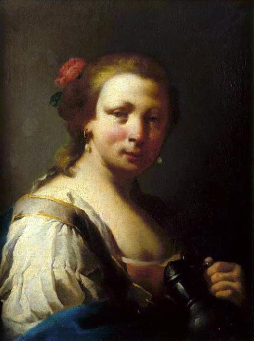 Giovanni Battista Pittoni Mulher com um jarro Sweden oil painting art